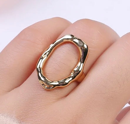 Gio Hammered Gold Ring image 1