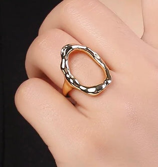 Gio Hammered Gold Ring image 2