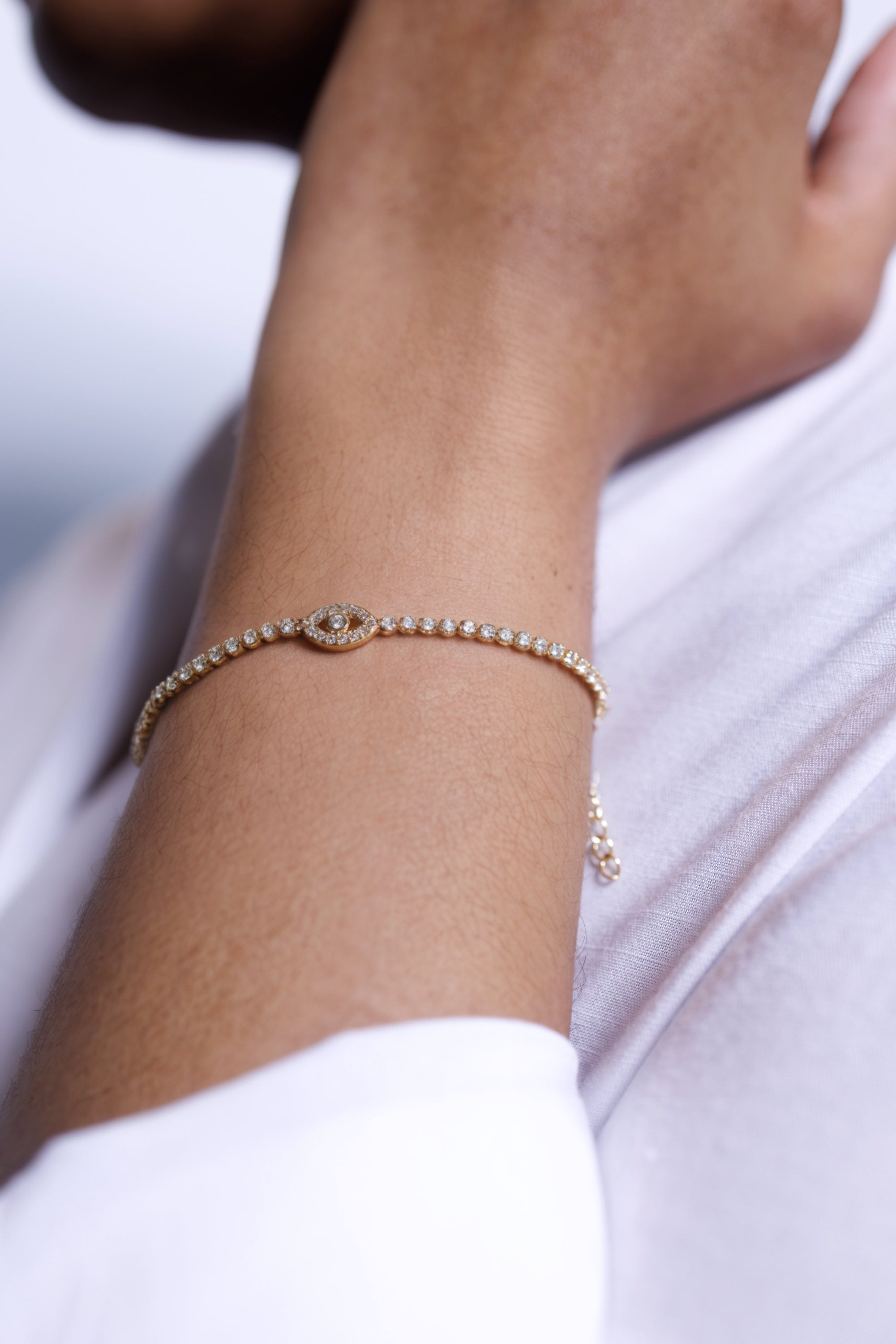 Evil Eye Tennis Bracelet Gold image 2