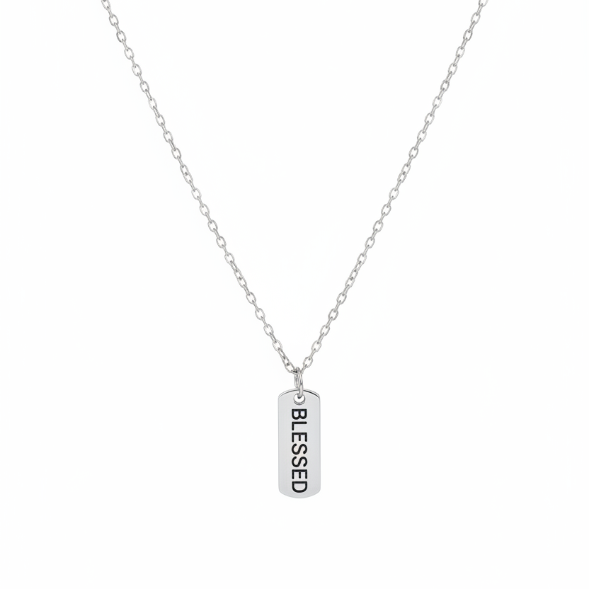 Affirmation Silver Necklace in stainless steel from Zizi Jewelry product photo 1