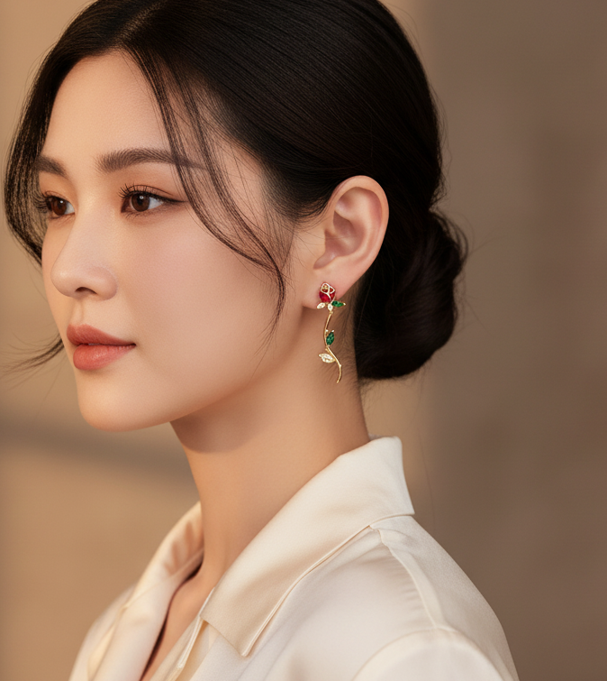 Woman wearing a white blouse with a blurred background