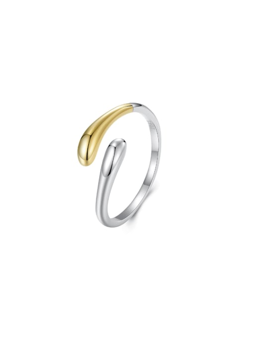 Two-toned gold and silver ring on a white background