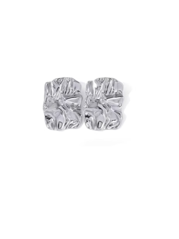 Chrome rectangular studson a white background