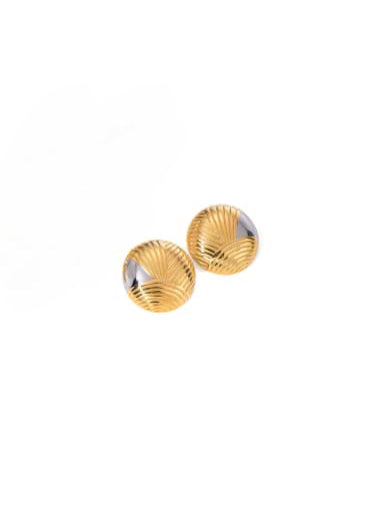 Pair of gold earrings on a white background
