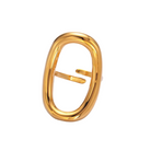Geometric open rectangular gold ring with a unique design 
