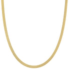 Gold chain necklace on a white background