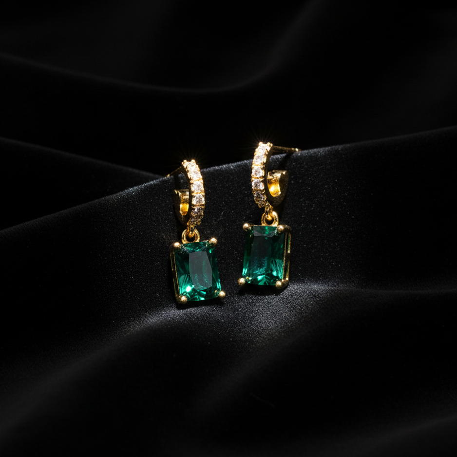 Diana Emerald Earrings Gold – Zizi Jewelry