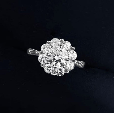 Diamond ring on a black background