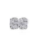 Chrome rectangular studson a white background