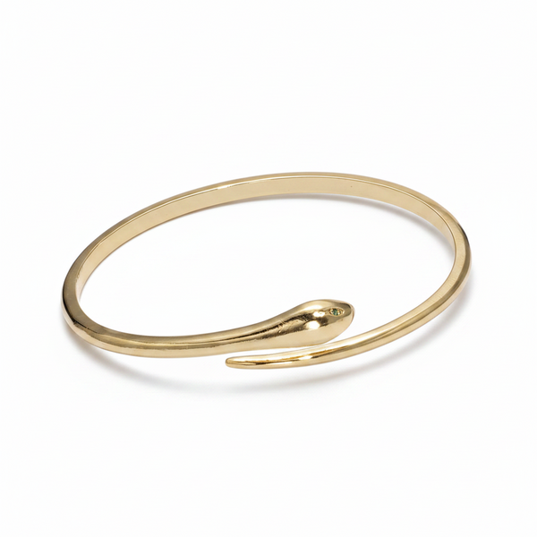 Gold bracelet on a white background