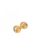 Pair of gold earrings on a white background